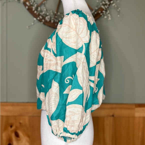 Rachel Zoe Teal and Cream Blouse size Small NWT. - Picture 2 of 8